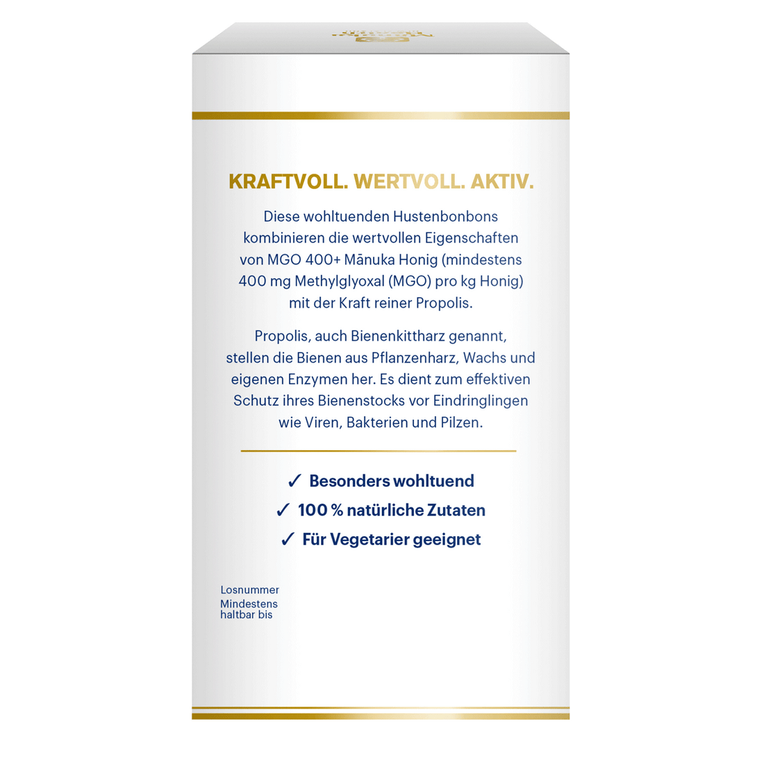 Manuka Health - Manuka Honig Hustenbonbons Propolis Karton vorne