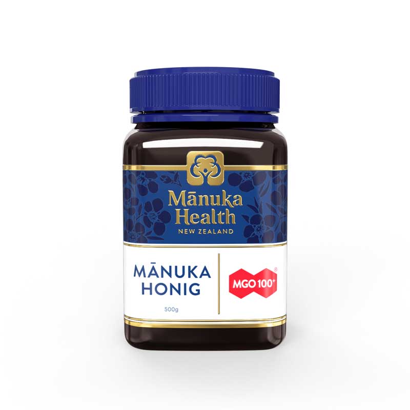 Manuka Health - Manuka Honig MGO 100+, 500g Honigglas vorne