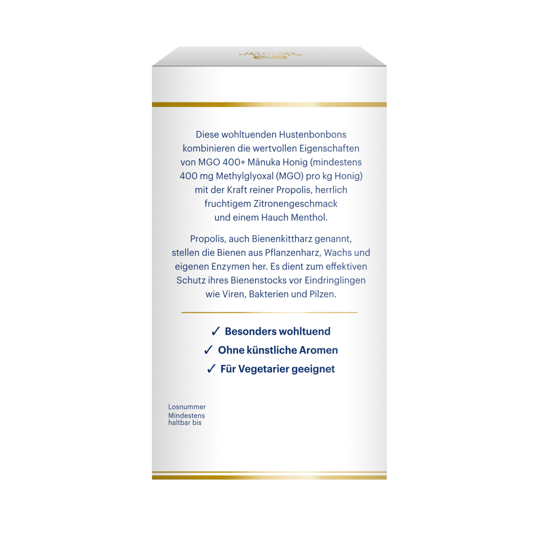 Manuka Health - Manuka Honig Hustenbonbons Zitrone-Menthol-Propolis Karton vorne