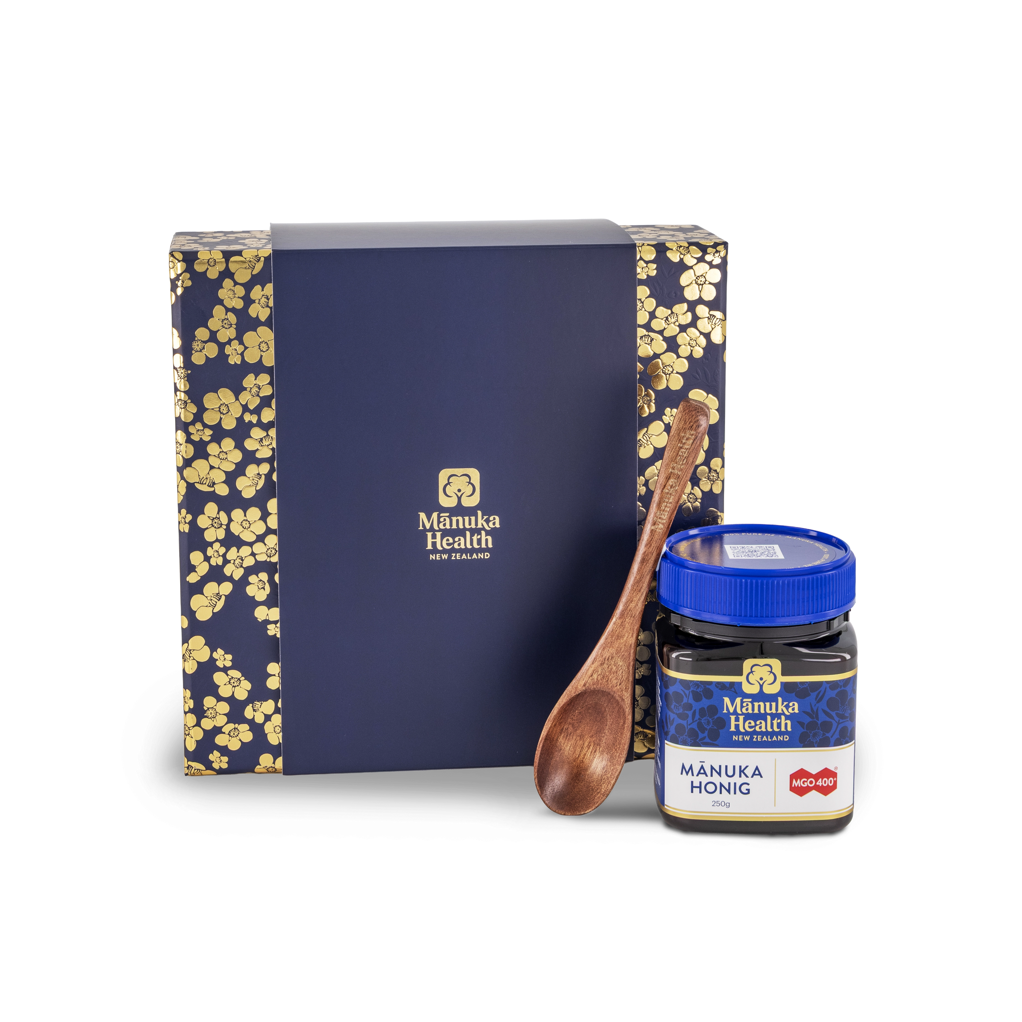 Geschenkset Mānuka Honig MGO 400+ 250g mit Holzlöffel