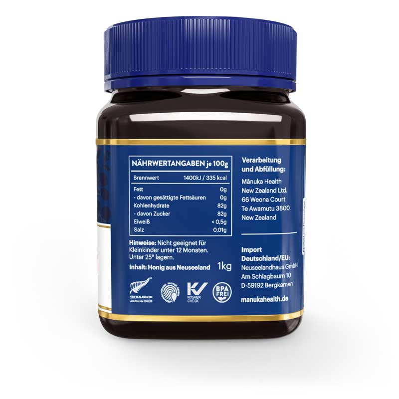 Manuka Health - Manuka Honig MGO 250+, 1kg Honigglas rechts