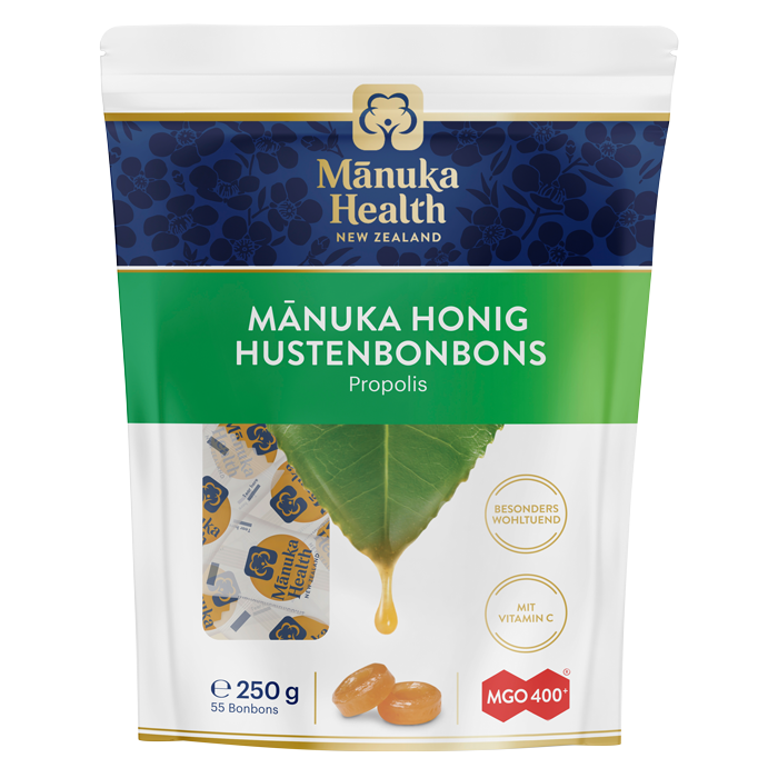 Manuka Health - Manuka Honig Hustenbonbons Propolis 250g Verpackung vorne