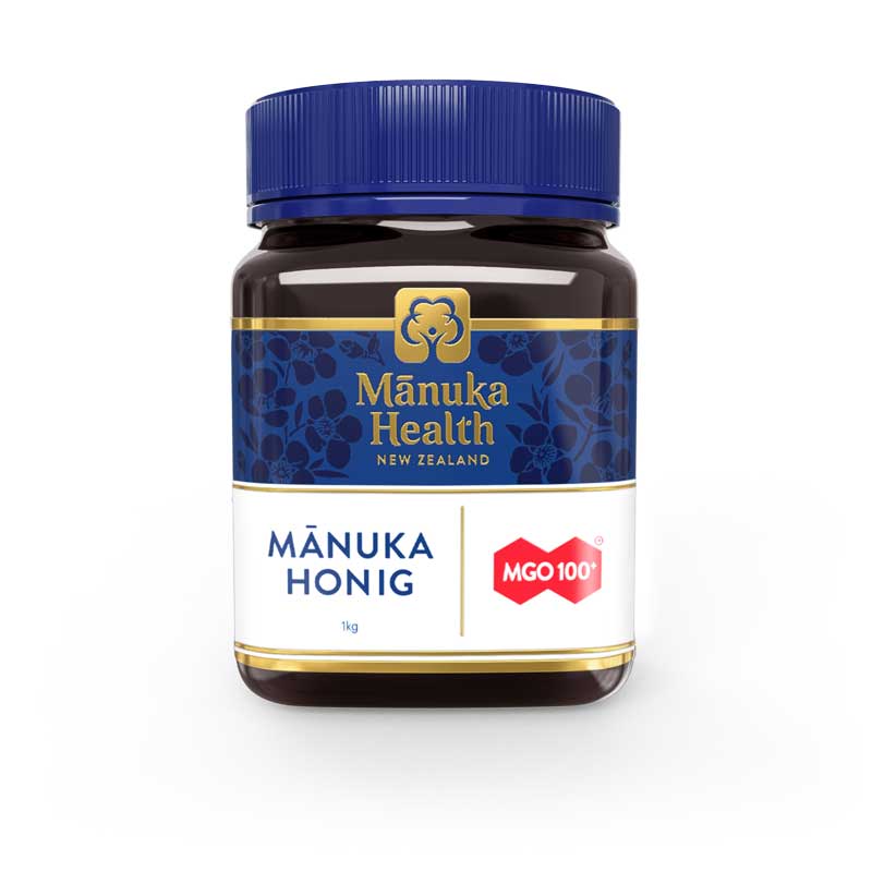 Manuka Health - Manuka Honig MGO 100+, 1kg Honigglas vorne
