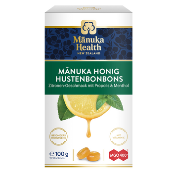 Manuka Health - Manuka Honig Hustenbonbons Zitrone-Menthol-Propolis Karton vorne